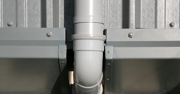 Image of drain pipe and fittings to the roof